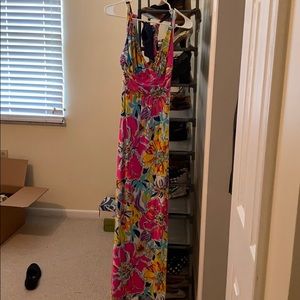 Lilly Pulitzer maxi dress with navy bow